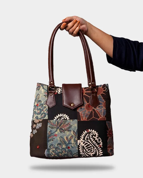 Handcrafted_Patchwork_Tote_Bag_With_Faux_Leather_Handles