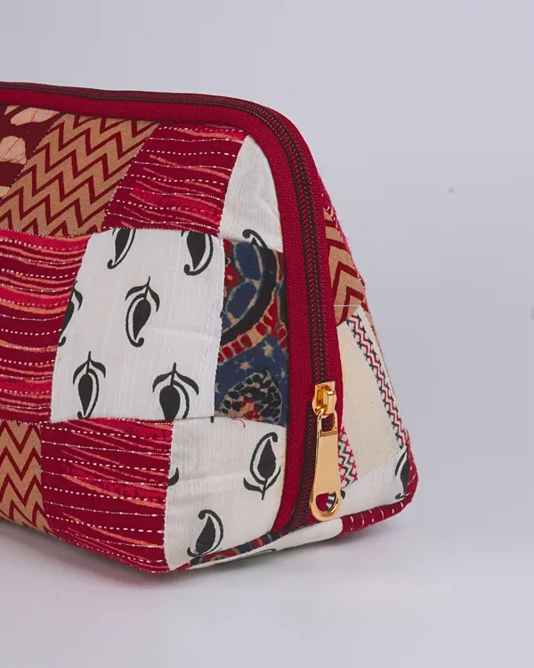 Ruby_Cream_Chevron_Quilted_Pouch