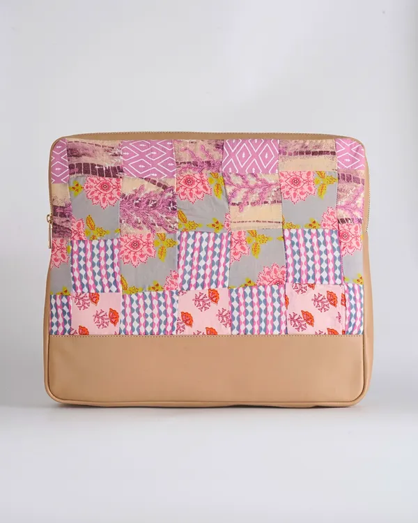 Pink_Chevron_Floral_Patchwork_Laptop_Bag