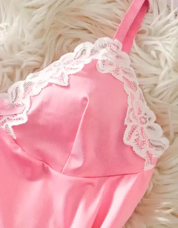 Pink_Malai_Lace_Trim_Slip_Nightdress_For_Women