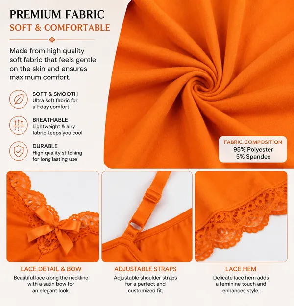 Orange_Malai_Lace_Trim_Babydoll_Nightdress_For_Women
