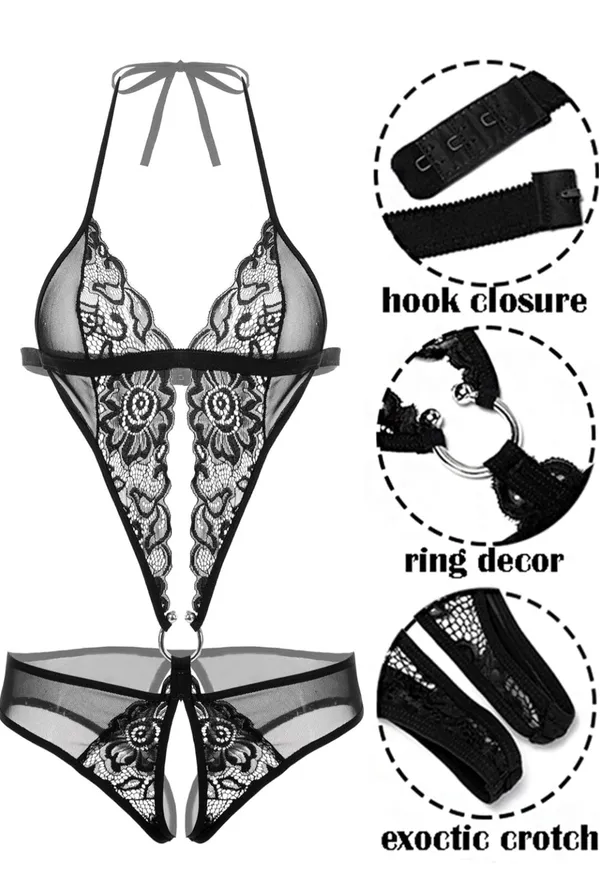 Black_Lace_Halter_Neck_Lingerie_Set_For_Women