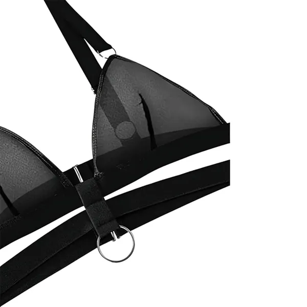 Black_Net_Strappy_Bralette_Panty_Lingerie_Set_For_Women