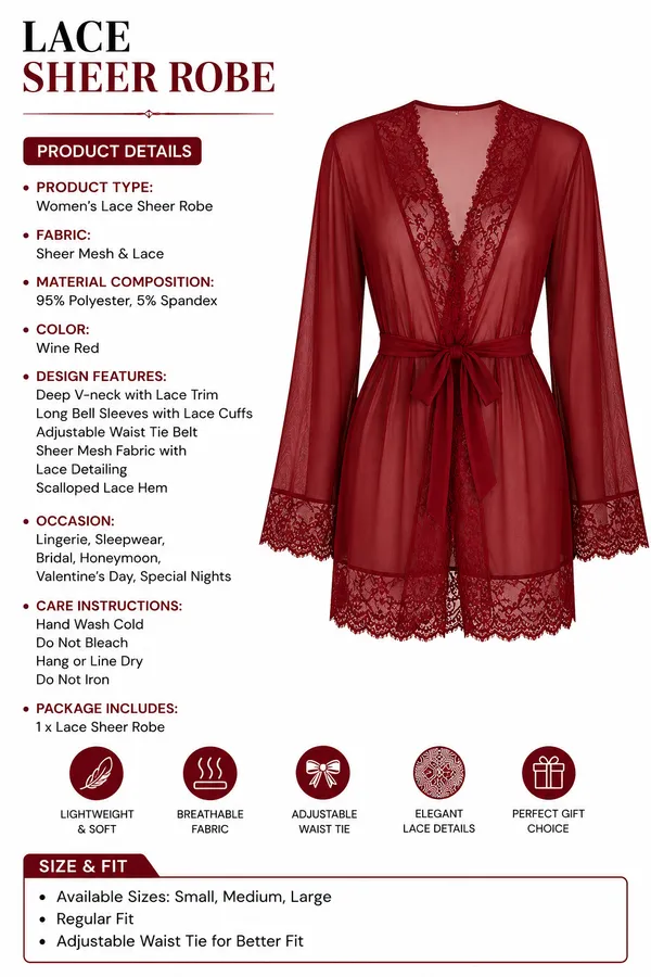 Red_Satin_Lace_Trim_Wrap_Robe_For_Women