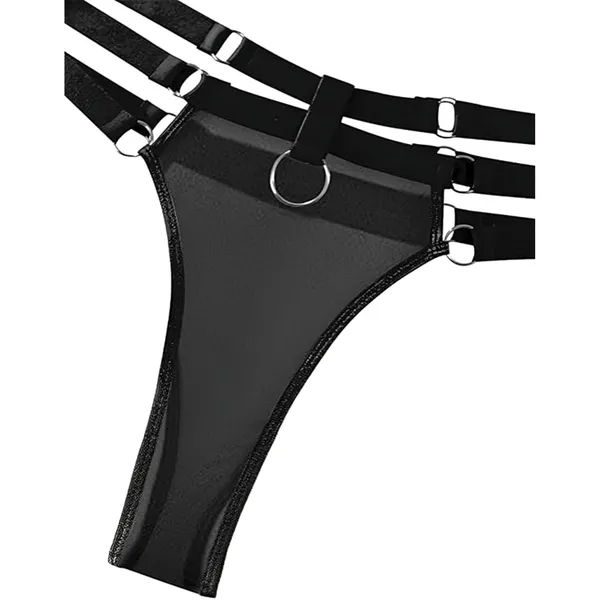Black_Net_Strappy_Bralette_Panty_Lingerie_Set_For_Women