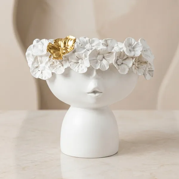 Resin_Decorative_White_Gold_Floral_Crown_Face_Planter