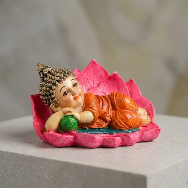 Resin_Spiritual_Reclining_Baby_Buddha_Pink_Lotus_Figurine