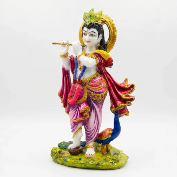 Divine_Lord_Krishna_with_Peacock_Idol_|_Krishna_Ji_Murti_Showpiece