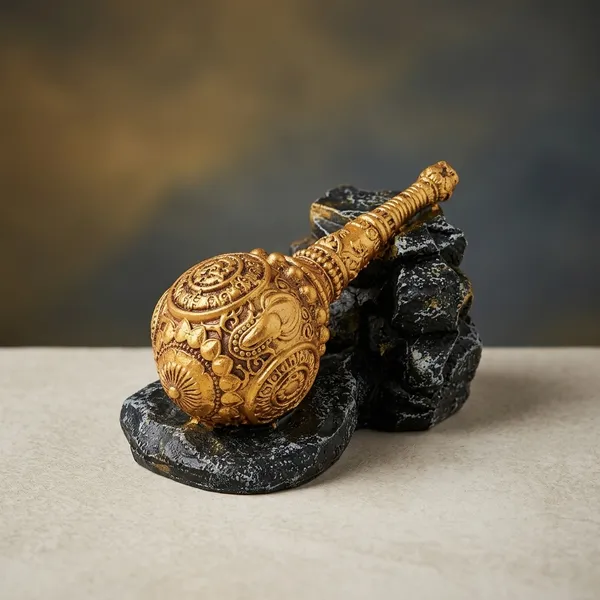 Resin_Decorative_Geometric_Embossed_Vase_Figurine_Gold