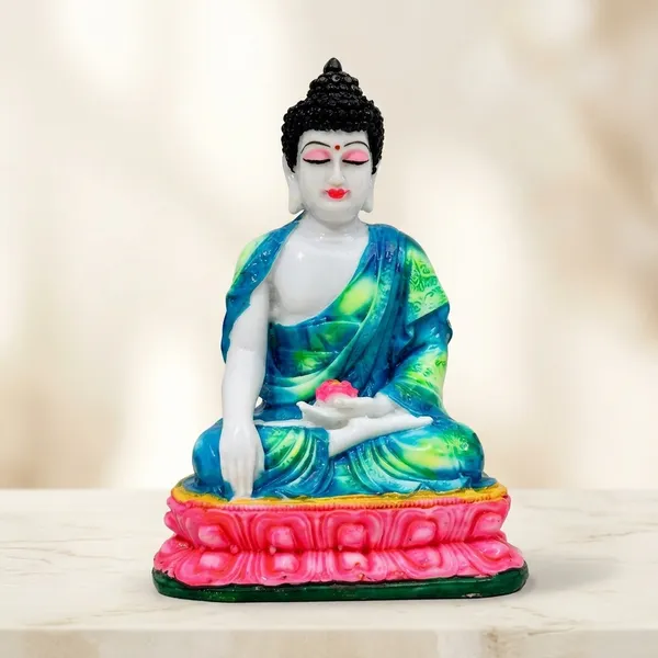 Polyresin_Spiritual_Seated_Buddha_Idol_White_And_Blue