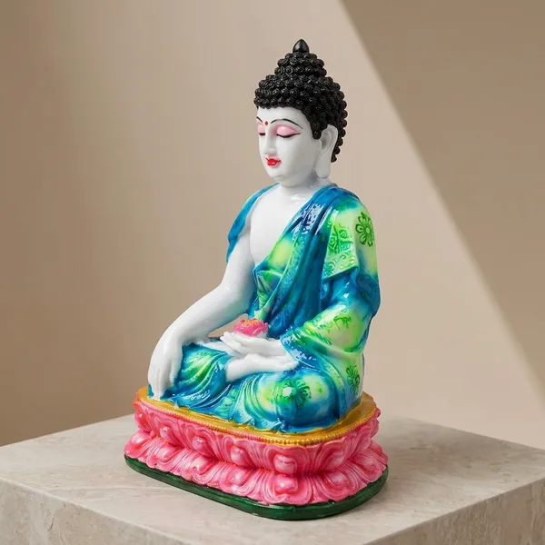 Polyresin_Spiritual_Seated_Buddha_Idol_White_And_Blue