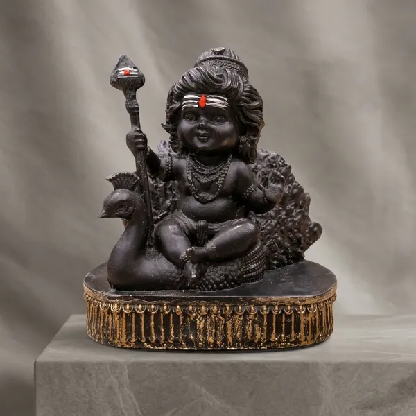 Resin_Devotional_Lord_Murugan_On_Peacock_Vahana_Idol