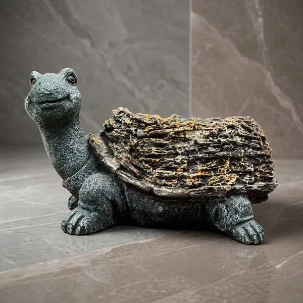 Resin_Rustic_Green_Brown_Turtle_Planter_Figurine