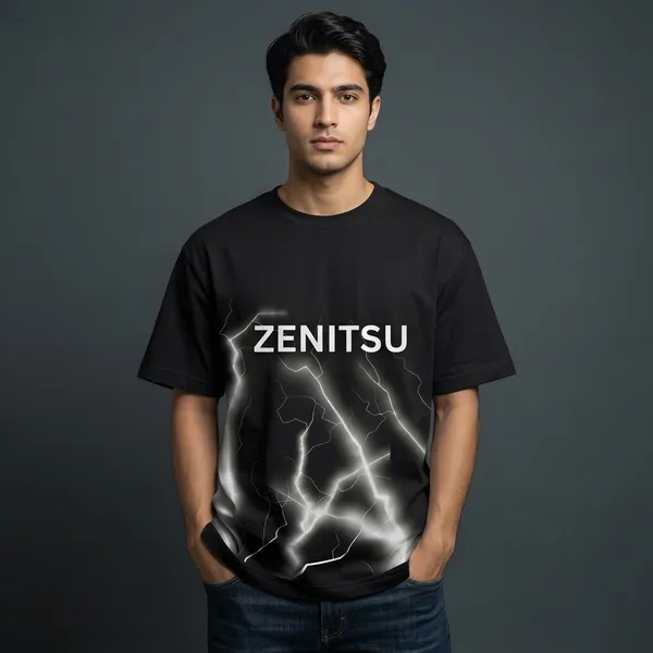 Black_Pure_Cotton__Demon_Slayer_Graphic_Print_Crew_Neck_T-Shirt_For_Men
