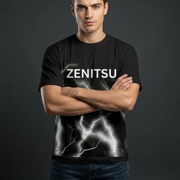 Black_Pure_Cotton__Demon_Slayer_Graphic_Print_Crew_Neck_T-Shirt_For_Men