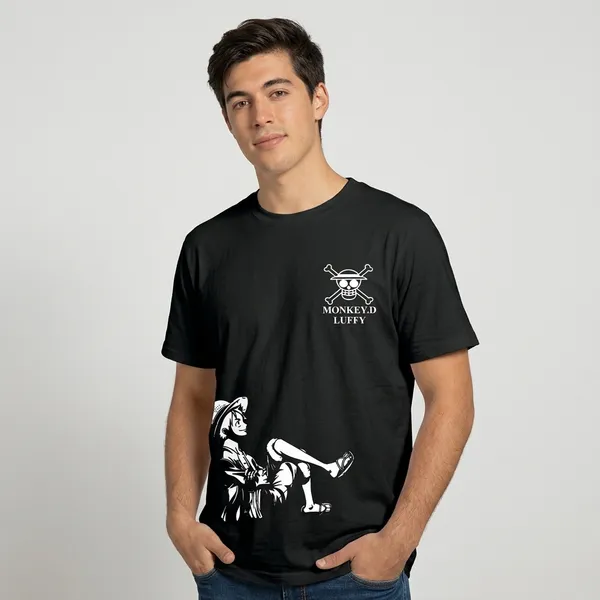 Black_Cotton_Round_Luffy_Neck_Printed_T-Shirt_For_Men