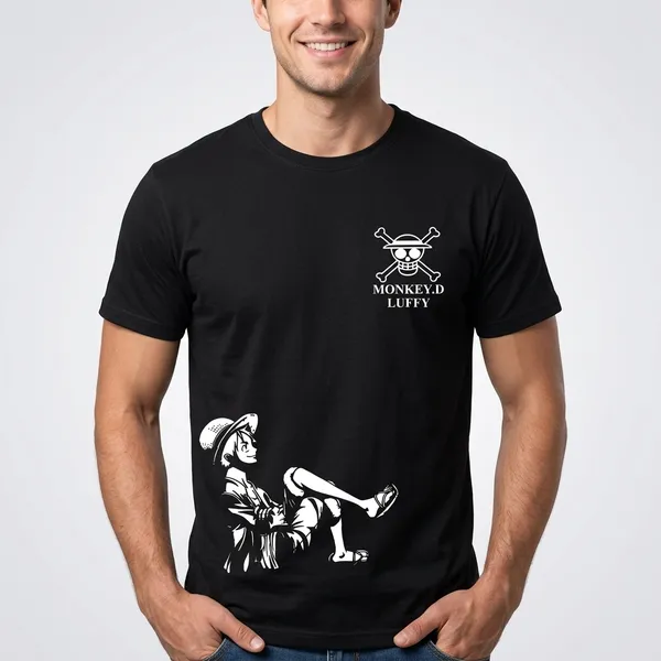 Black_Cotton_Round_Luffy_Neck_Printed_T-Shirt_For_Men