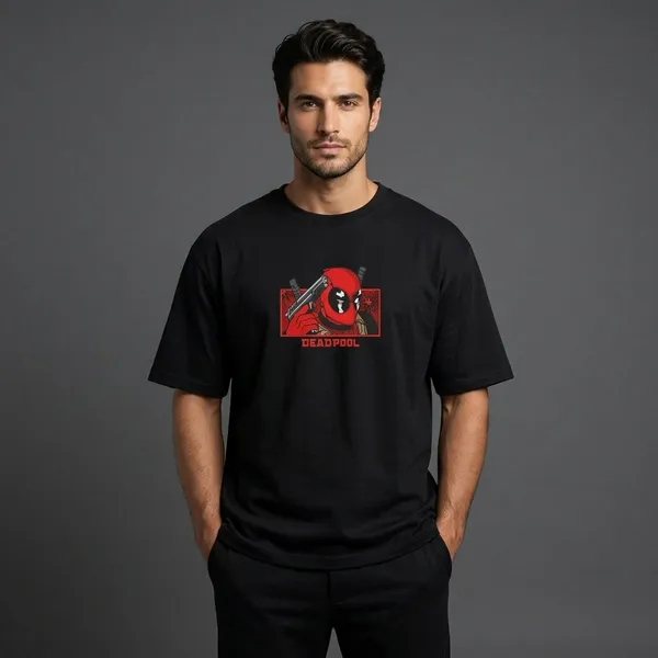 Black_Pure_Cotton_Deadpool_embroidery_T-Shirt_For_Men