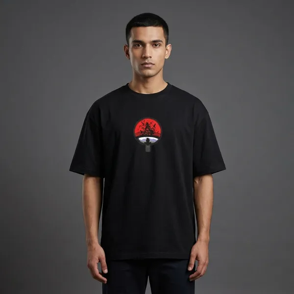 Black_Pure_Cotton_Naruto_Uchiha_Clan_Embroidery_T-Shirt_For_Men