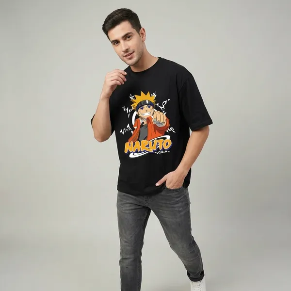 Black_Organic__Naruto_Cotton_Graphic_Print_Round_Neck_T-Shirt_For_Men