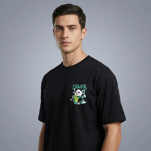Black_Pure_Cotton_Graphic_Print_Crew_Neck_T-Shirt_For_Men