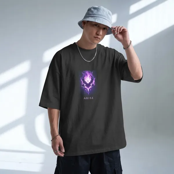 Black_Pure_Cotton_Graphic_Print_Solo_Leveling_Neck_T-Shirt_For_Men