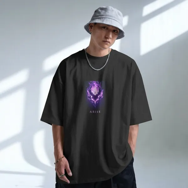Black_Pure_Cotton_Graphic_Print_Solo_Leveling_Neck_T-Shirt_For_Men