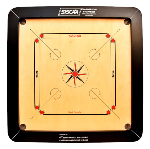 Siscaa_Champion_Fighter_Black_Carrom_Board_Include_With_Coin,_Striker_And_Powder_-_20_Mm