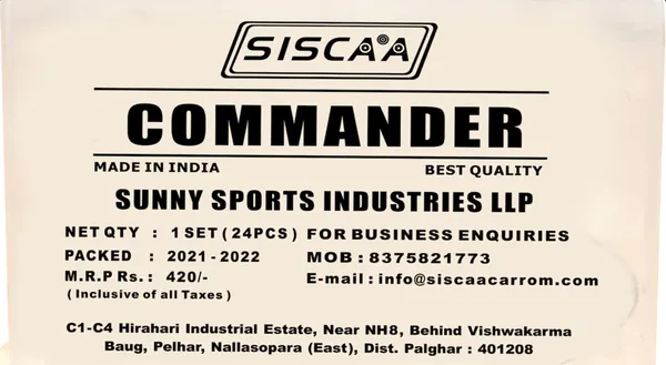 Siscaa_Commander_Carrom_Coin_Set_-_32_Mm