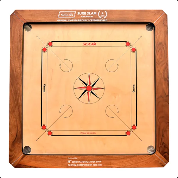 Siscaa_Champion_Sureslam_Carrom_Board_Includes_Without_Coin,_Striker,_And_Powder_-_20_Mm