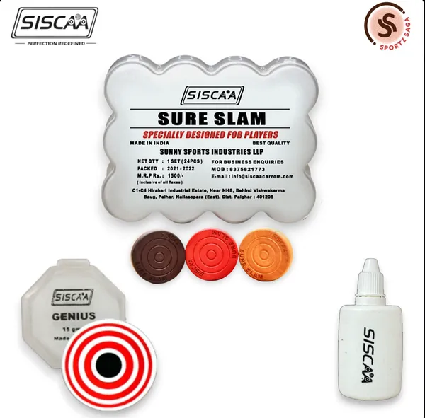 Siscca_Bullet_Shot_Carrom_Board_Includes_Without_Coin,_Striker,_And_Powder