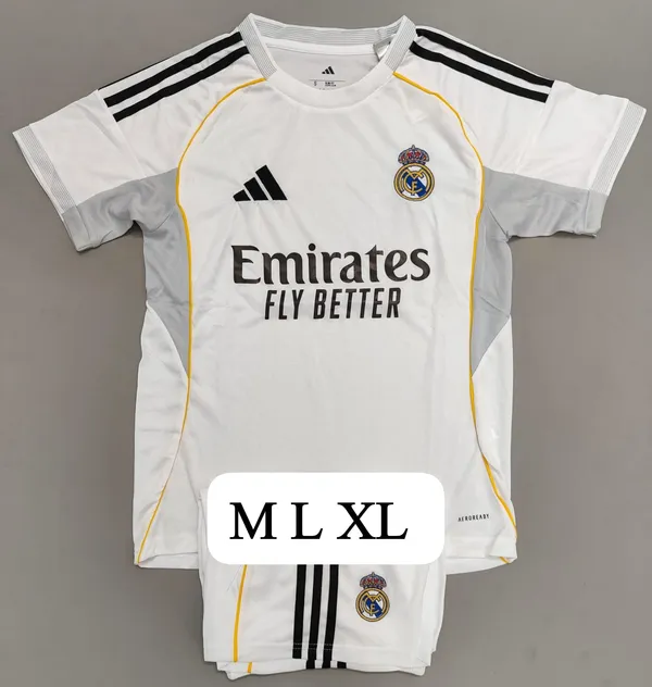 White_Real_Madrid_Home_Retro_jersey_set_with_shorts