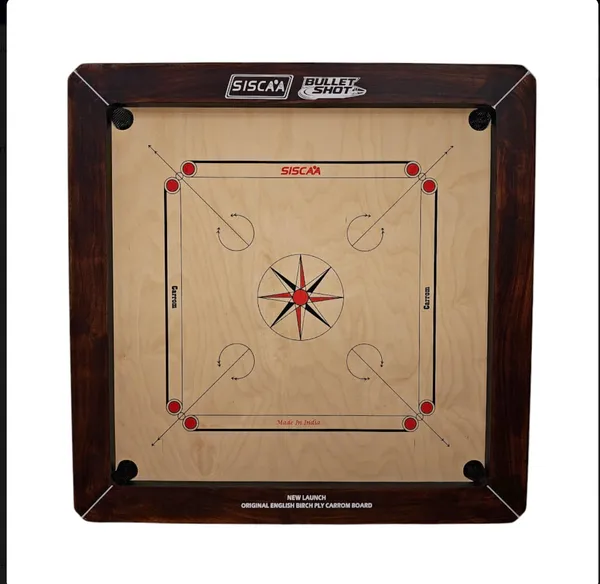 Siscca_Bullet_Shot_Carrom_Board_Includes_Without_Coin,_Striker,_And_Powder
