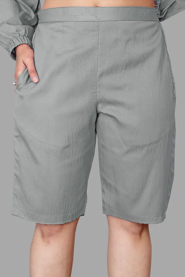 Grey_Polycotton_Regular_Shirt_Shorts_Co-Ords_Set_For_Women