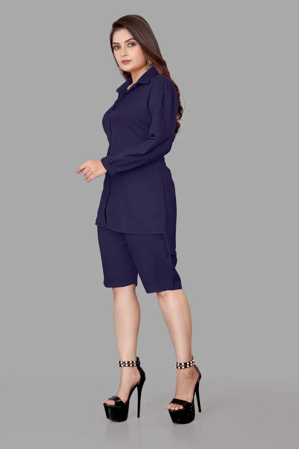 Blue_Polycotton_Relaxed_Fit_Co-Ord_Shorts_Set_For_Women
