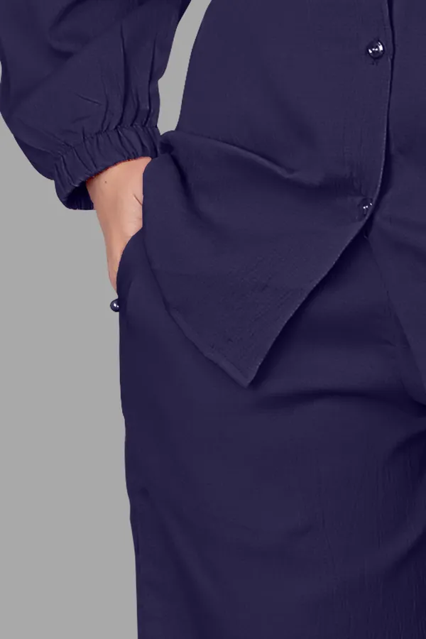 Blue_Polycotton_Relaxed_Fit_Co-Ord_Shorts_Set_For_Women