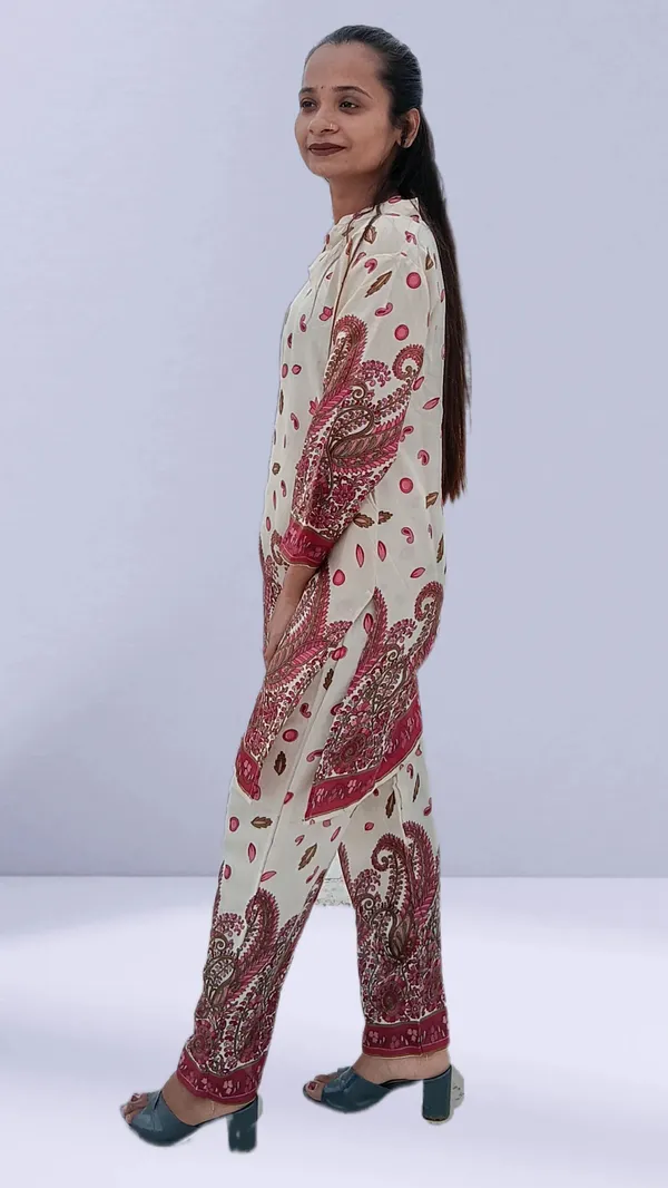Blue_Poly-Cotton_Paisley_Print_Tunic_Pant_Co-Ord_Set_For_Women