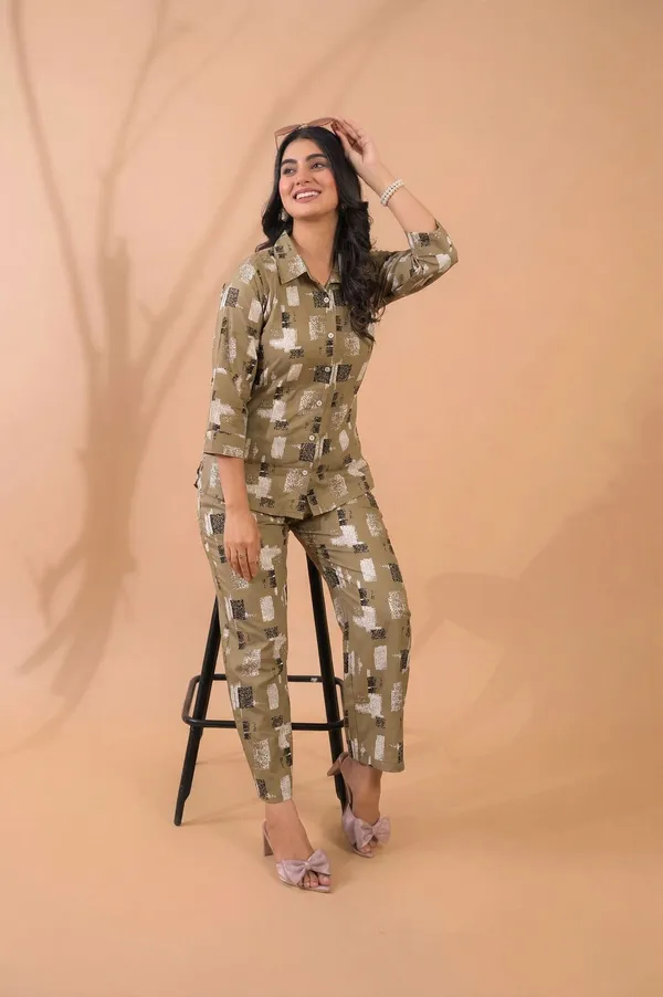 Green_Rayon_Printed_Shirt_Pant_Co-Ords_Set_For_Women