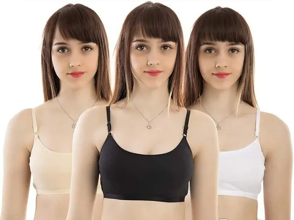White_Beige_Black_Cotton_Non-Padded_Slip_For_Women_(Pack_Of_3)