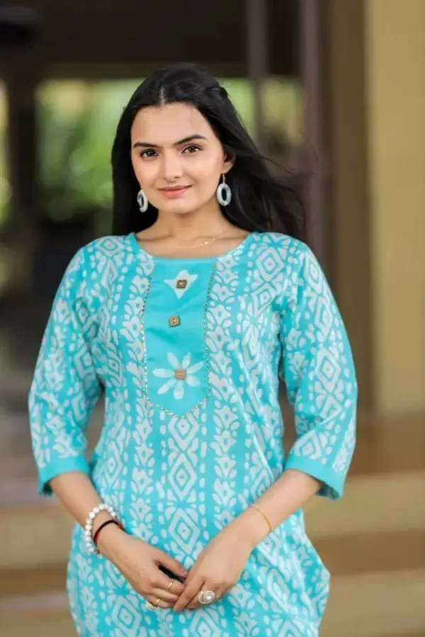 Yellow_Cotton_Straight_Ikat_Kurta_Pant_Set_For_Women
