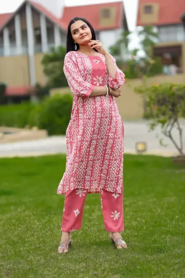 Yellow_Cotton_Printed_Kurta_Pant_Set_For_Women