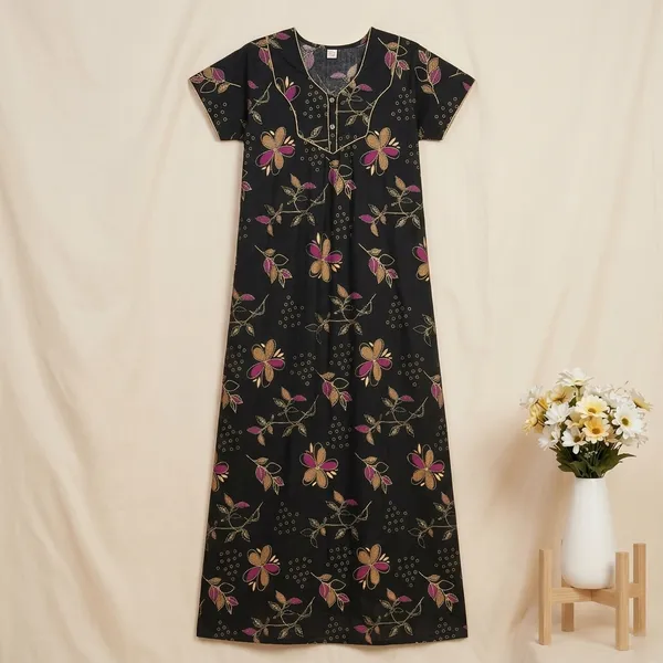 Black_Cotton_Printed_Nighty_For_Women