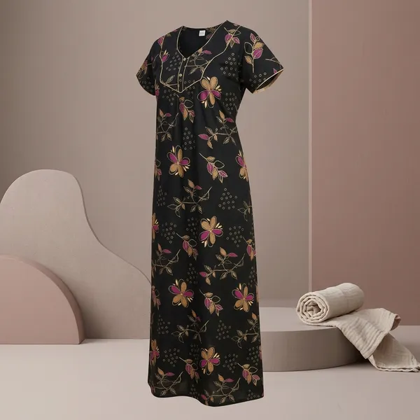 Black_Cotton_Printed_Nighty_For_Women