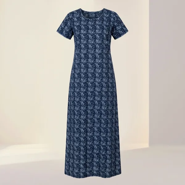 Blue_Cotton_Printed_Nighty_For_Women