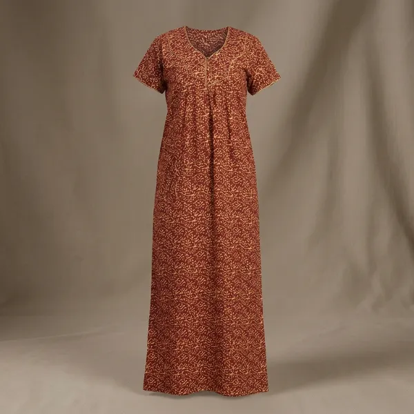 Orange_Cotton_Printed_Nighty_For_Women