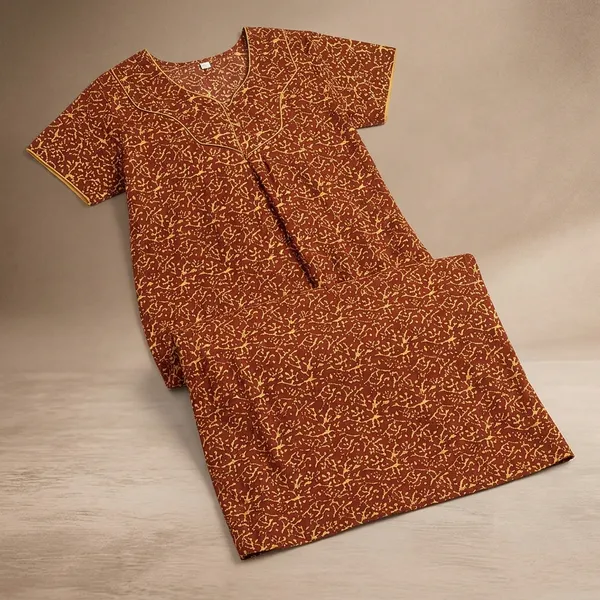 Orange_Cotton_Printed_Nighty_For_Women