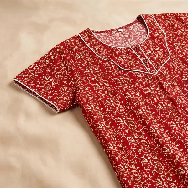 Red_Cotton_Printed_Nighty_For_Women