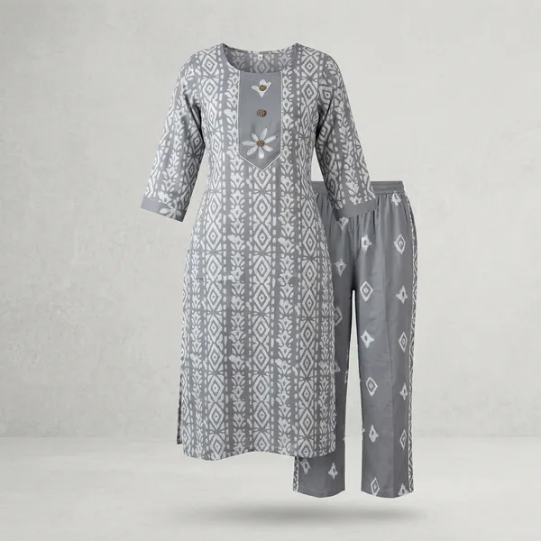 Yellow_Cotton_Straight_Kurta_Pant_Set_For_Women