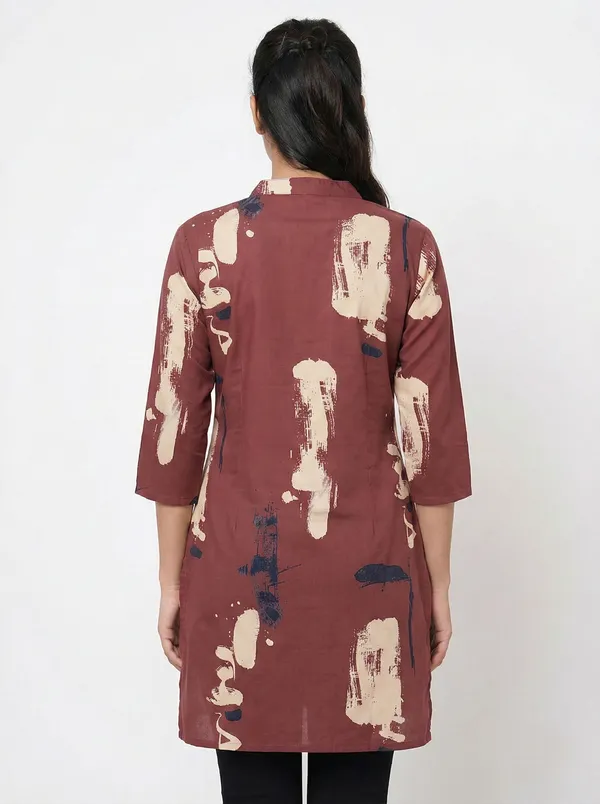 Dark_Green_Rayon_Straight_Printed_Tunic_For_Women