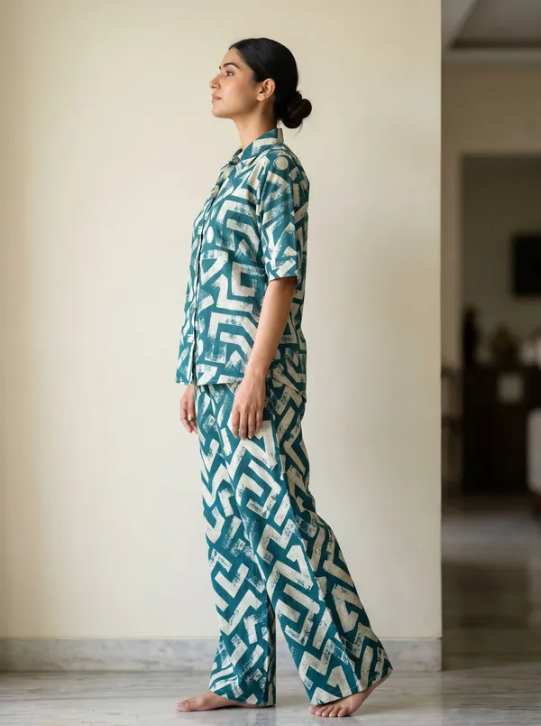 Beige_And_Green_Cotton_Blend_Premum_Co-Ords_For_Women